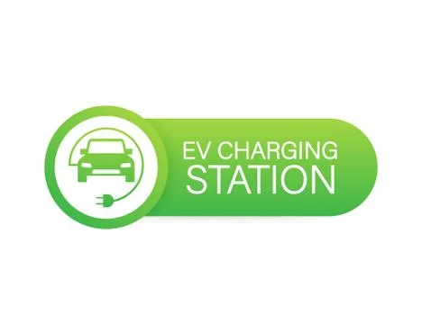 EV charging station banner. Vector stock illustration. Stock Illustration