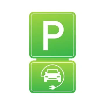 EV charging station banner. Vector stock illustration. Stock Illustration
