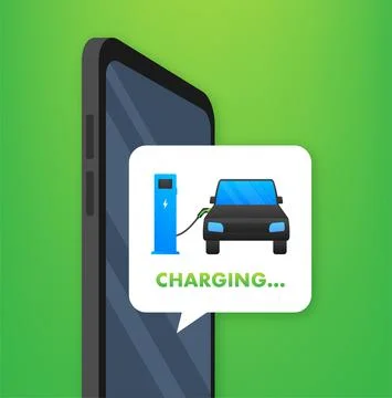 EV charging station banner. Vector stock illustration Stock Illustration
