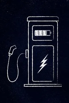 Ev charging station concept clean energy electric mobility and future transpo Stock Illustration