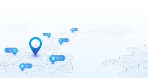 EV charging station, location mark on gps navigation map a lot with fast Stock Illustration