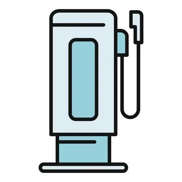 Ev charging station providing power for electric vehicles Stock Illustration