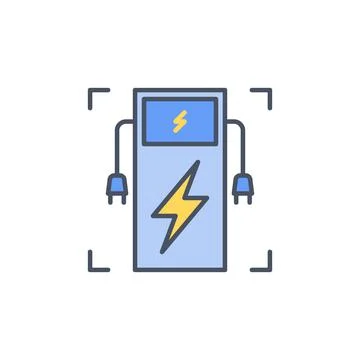 EV Charging Station vector concept colored icon Stock Illustration