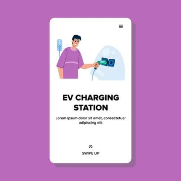 Ev charging station vector Stock Illustration