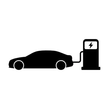 EV charging vector icon on white background Stock Illustration