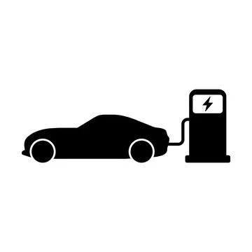 EV charging vector icon on white background Stock Illustration