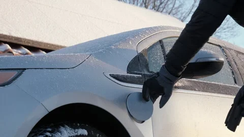 EV Connects in Winter Stock Footage 294471104