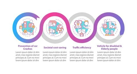 EV crashes prevention vector infographic template. 스톡 일러스트