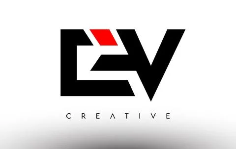 EV Creative Modern Letter Logo Design. EV Icon Letters Logo Vector Stock Illustration