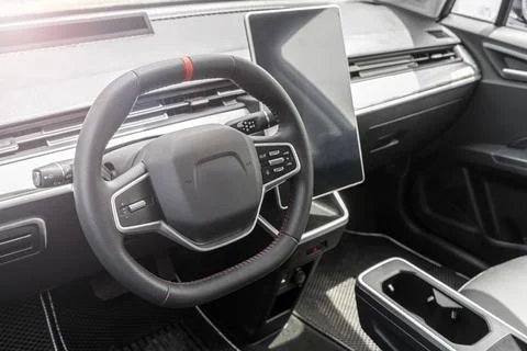 EV Dashboard Car interior Stock Photos