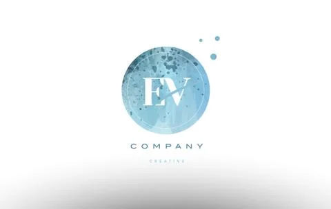 Ev e v  watercolor grunge vintage alphabet letter logo Stock Illustration