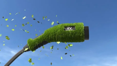 EV electric car charger plug, Clean energy filling technology Video stock 293409853