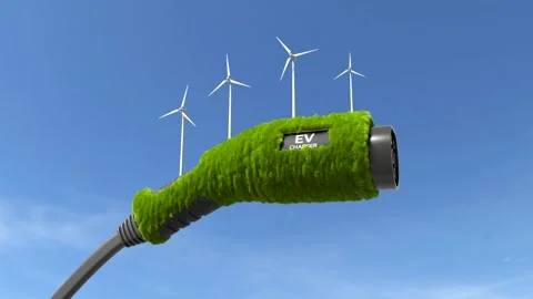 EV electric car charger plug, Clean energy filling technology Video stock 293409860