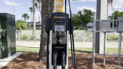 EV Electric vehicle generic charging station Stock Footage 236508568