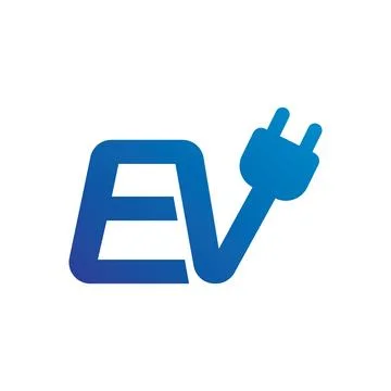 EV Electric vehicles logo 스톡 일러스트