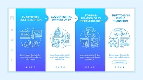 EV governmental support onboarding vector template. 스톡 일러스트