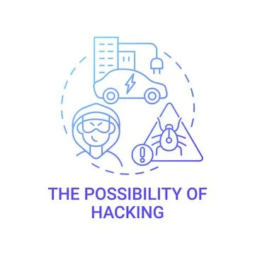 EV hacking threat concept icon. Stock Illustration
