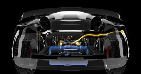 EV Ignition Power Button Activating Electric Vehicle System Animation. Stock Footage 329177607