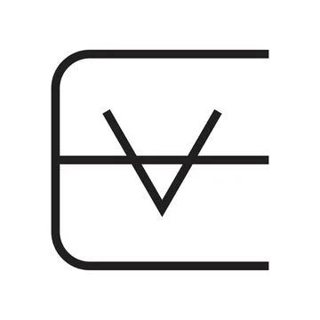 Ev initial letter vector logo Ilustração Stock