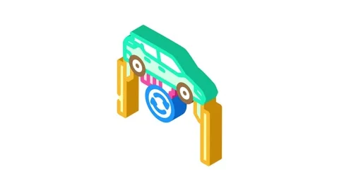 Ev maintenance electric isometric icon animation Stock Footage 327290243