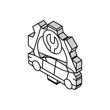 Ev maintenance electric isometric icon vector illustration Stock Illustration