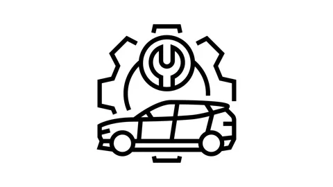Ev maintenance electric line icon animation Stock Footage 326131699
