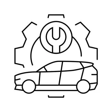 Ev maintenance electric line icon vector illustration Stock Illustration