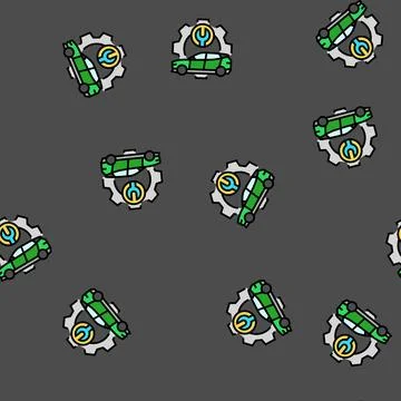 Ev maintenance electric vector seamless pattern Stock Illustration