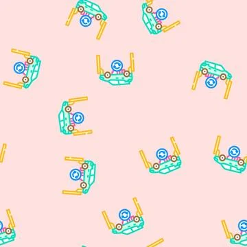 Ev maintenance electric vector seamless pattern Stock Illustration