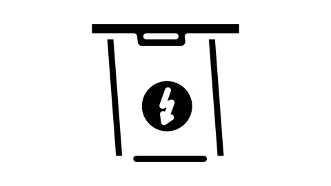 Ev parking electric glyph icon animation Stock Footage 326743074