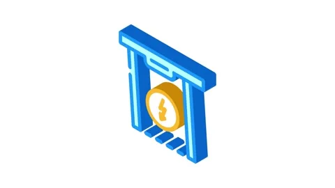 Ev parking electric isometric icon animation Stock Footage 327290233