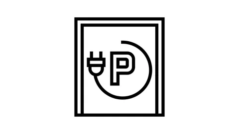 Ev parking electric line icon animation Stock Footage 326131677