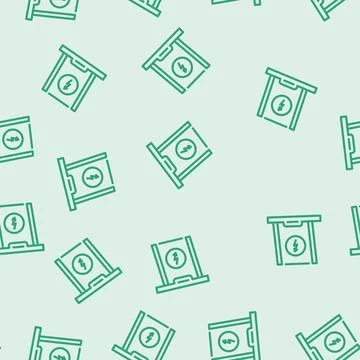 Ev parking electric line vector seamless pattern Stock Illustration