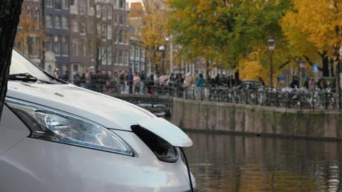 EV plugged canal Stock Footage 259760759