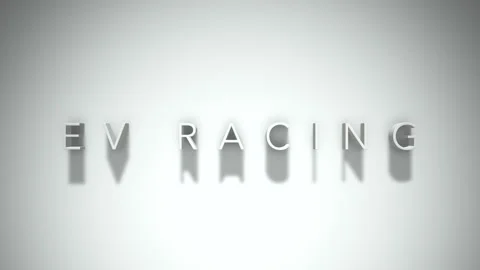 EV Racing 3D title animation with shadows on a white background 스톡 동영상 296593920