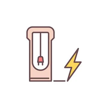 EV Recharging Point vector concept colored icon Stock Illustration