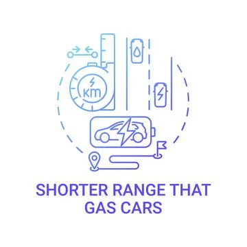 EV short range concept icon. Stock Illustration