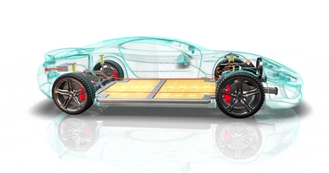 EV Start Button Activation Transition to Electric Car Animation. Stock Footage 329171166