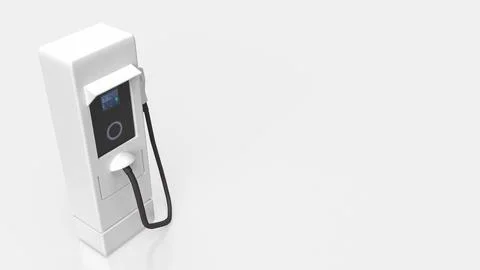 The Ev station for electric car concept 3d rendering Stock Illustration