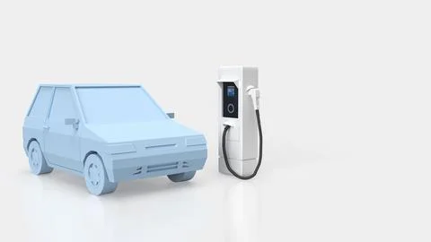 The Ev station for electric car concept 3d rendering Stock Illustration