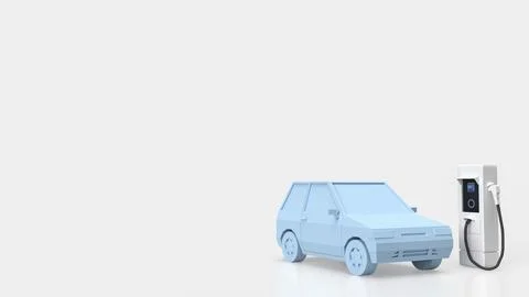 The Ev station for electric car concept 3d rendering Stock Illustration