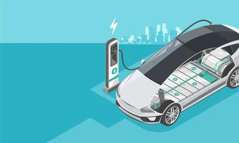 EV Technology Background space Illustrazione stock