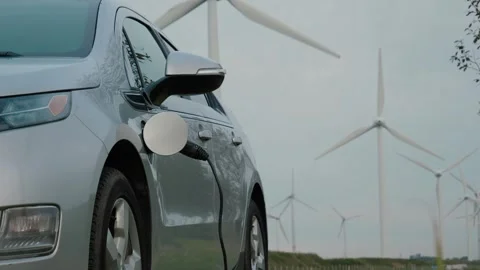 EV Wind Turbines Stock Footage 292844974