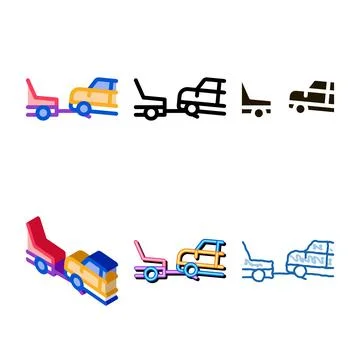 Evacuate vehicle icon vector pack outline Stock Illustration