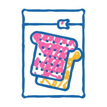 Evacuated food flat icon doodle illustration Stock Illustration