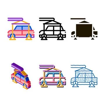 Evacuating car diversity icon vector outline Иллюстрация