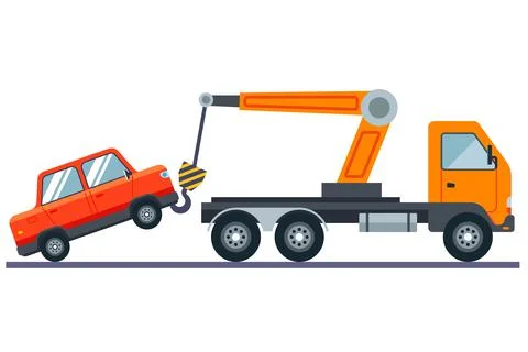 Evacuation of the car on a white background. Stock Illustration