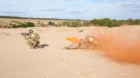 Evacuation in the desert Stock Photos