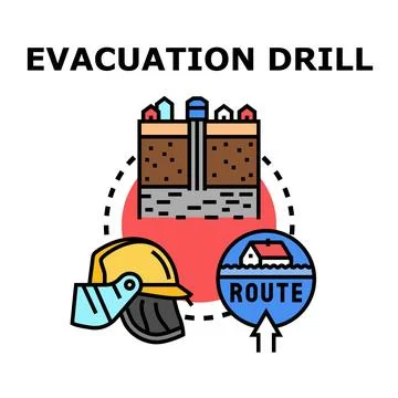 Evacuation drill planning safety and emergency preparedness Stock Illustration