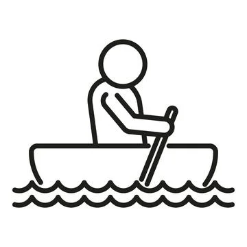 Evacuation flood icon outline vector. Rubber boat Ilustración de archivo